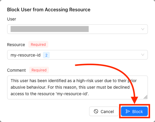Submit Block Record Form Button