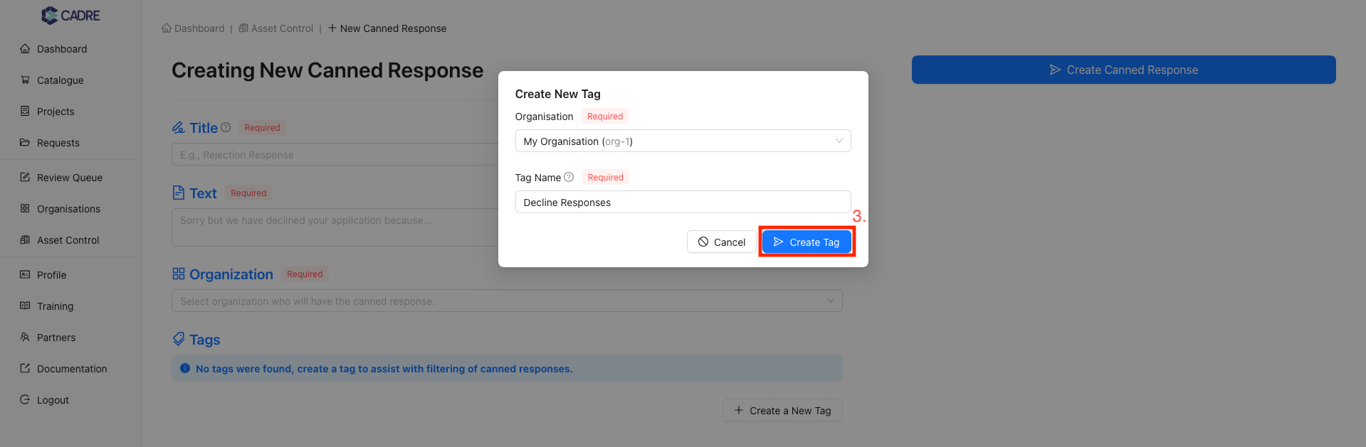 New Tag Form Submission