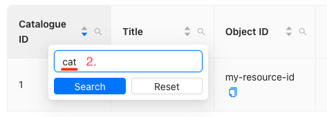 Column Search Dropdown