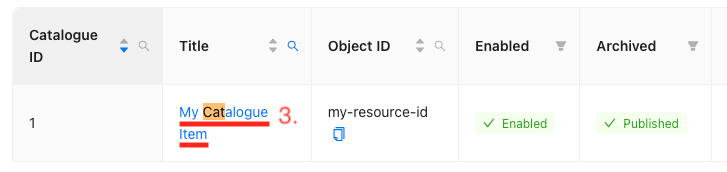 Column Search Filter