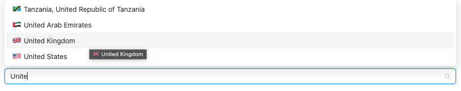 Country Example Selection Input