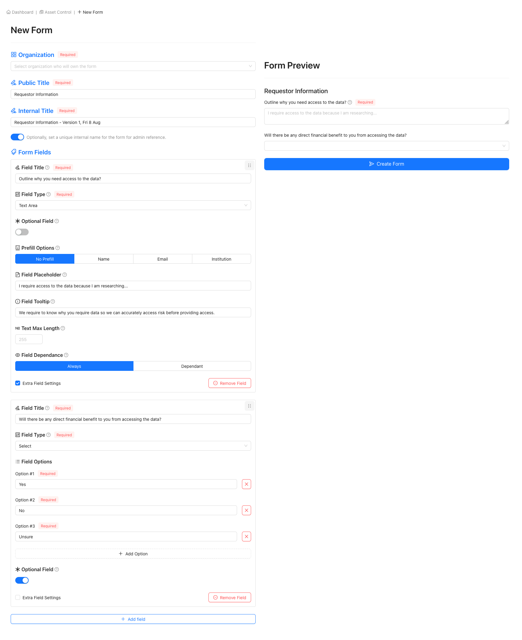 Full Form Creation