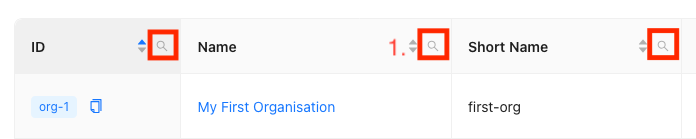 Column Search Icons