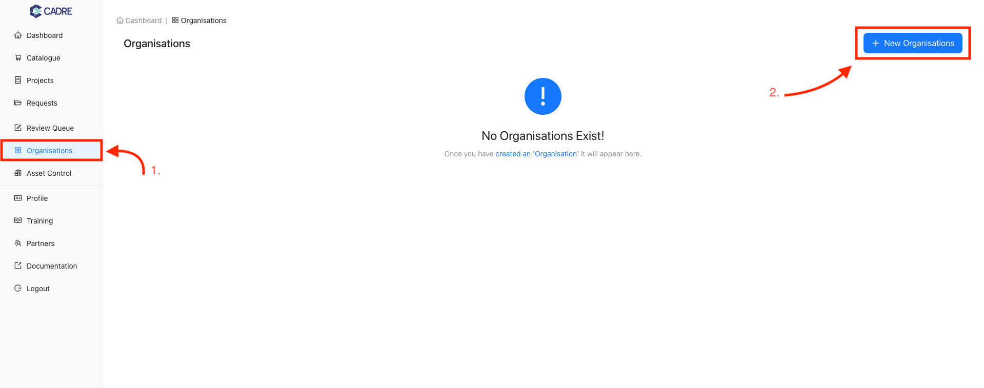 No Organisations