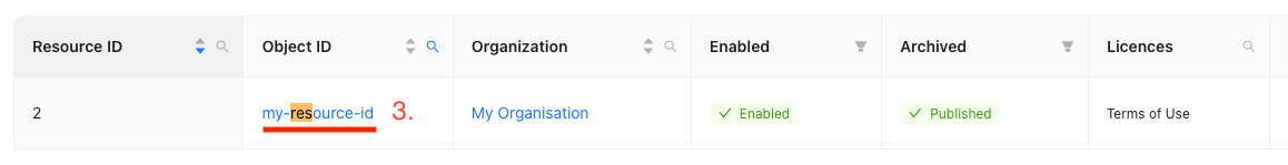 Column Search Filter