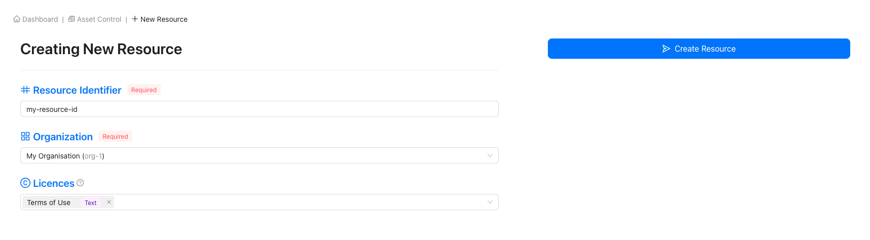 Populated Resource Form