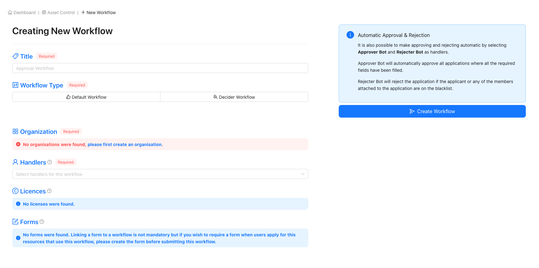 New Workflow Prerequisites