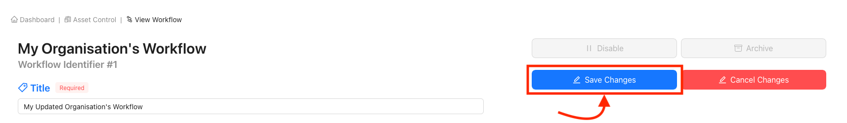 Saving Updated Workflows