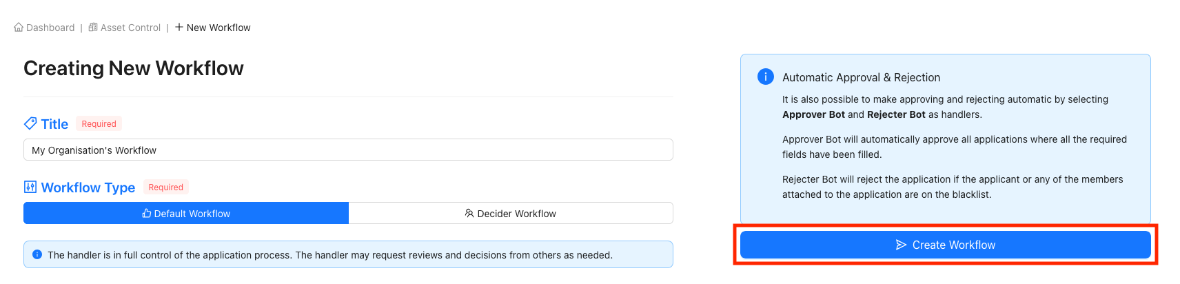 Submit Workflow Button