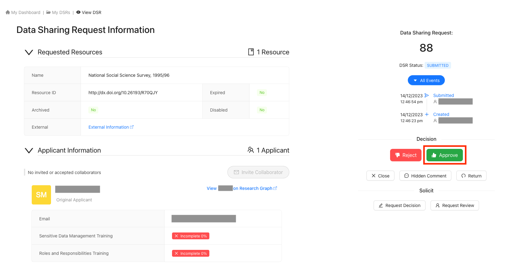 Click Approval Button