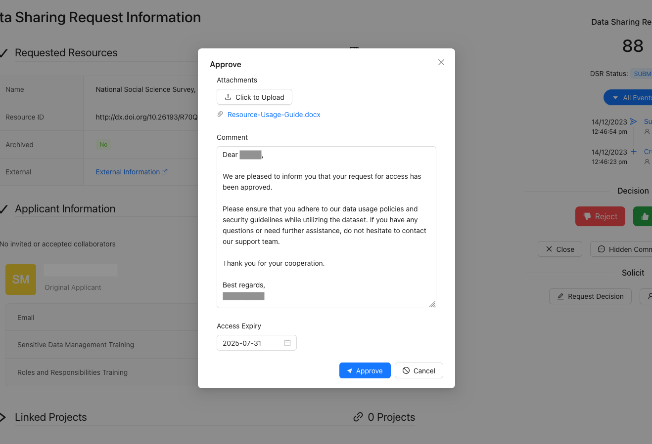 Provide Approval Information