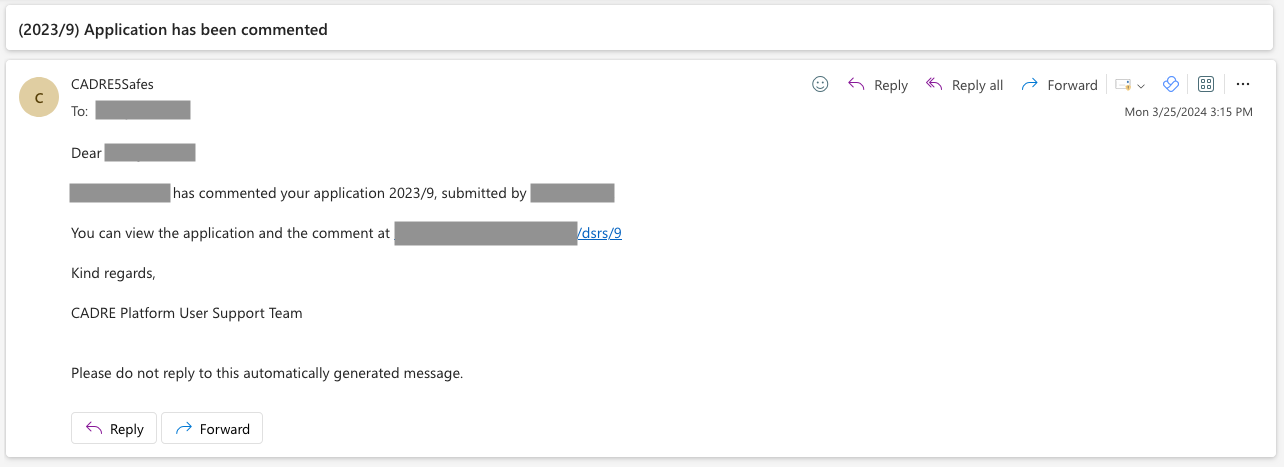CADRE Email Notification Example