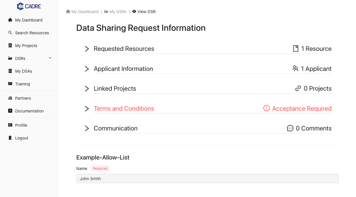 View Autofilled Form in CADRE