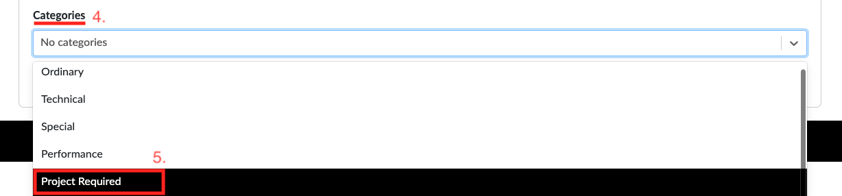 Edit the Catalogue Item's Categories
