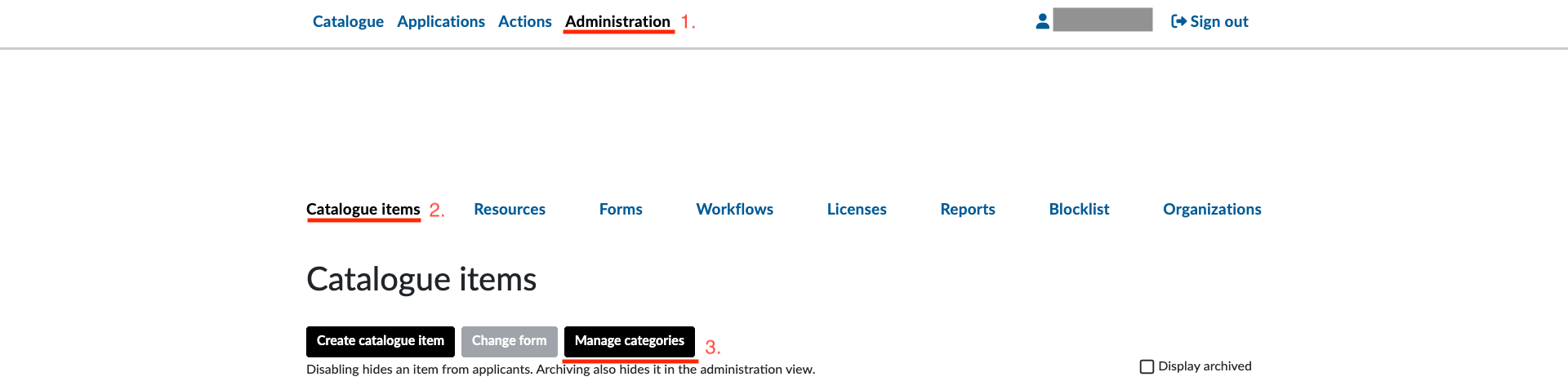 Navigate to Manage Categories
