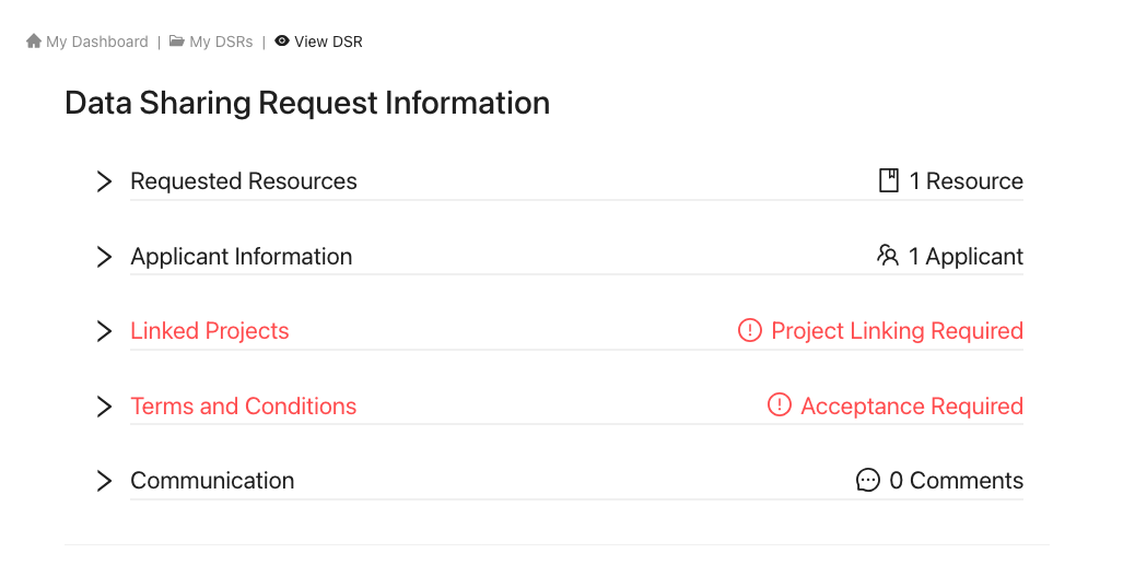 Required Projects Form