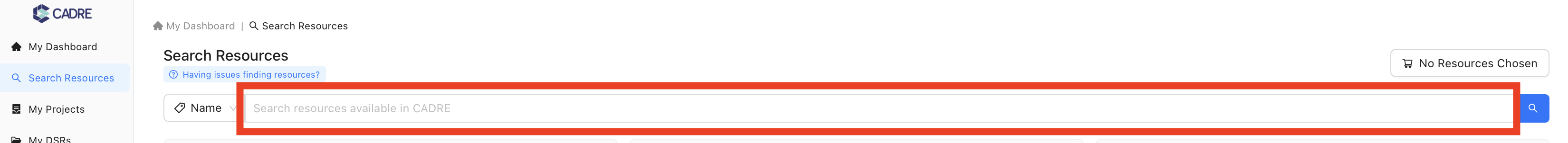 Click on search bar