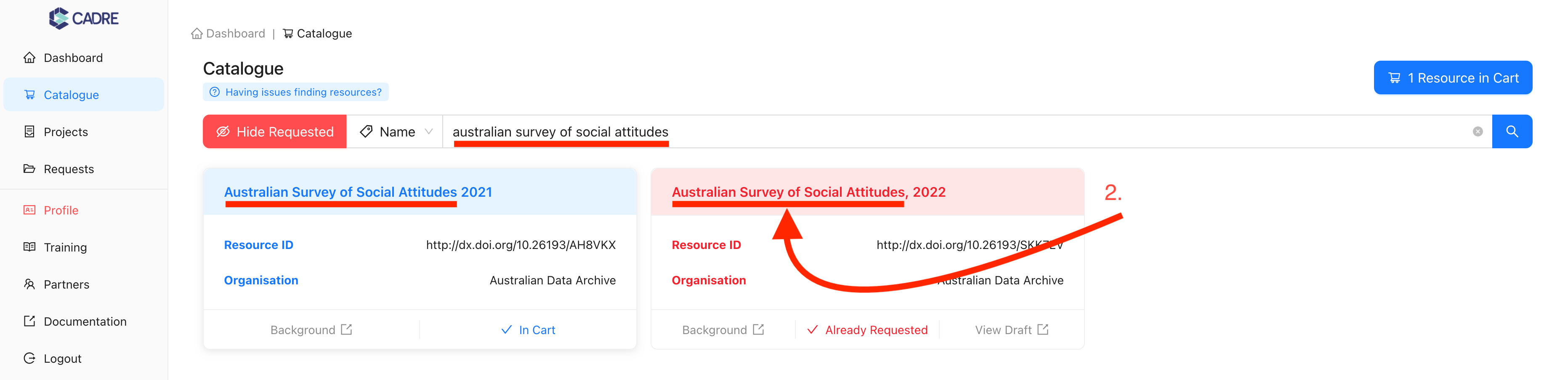Show Requested Resource Requests Show Requested Resource Requests
